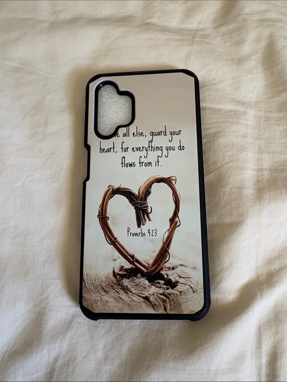 Inspirational Heart Vine Phone Case - Beige & Brown
